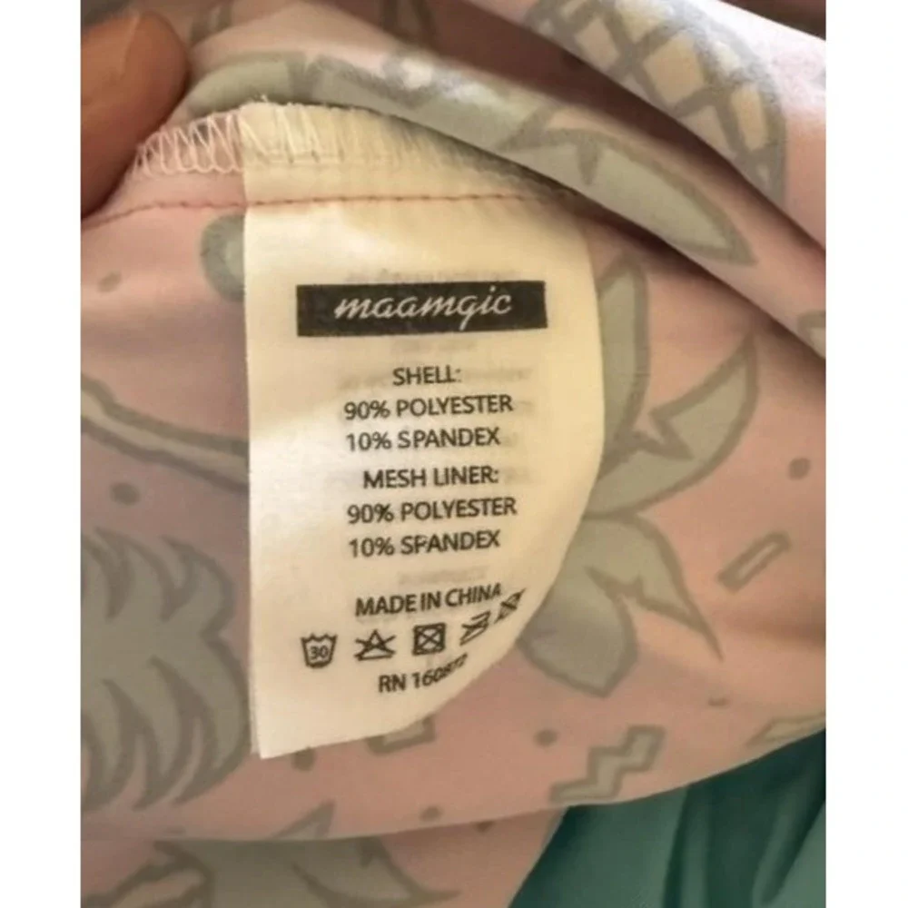 Moamgic Shorts Mens 2XL Pink Pineapple Palm Tree Swim Trunks Mesh‎ Lined Beach